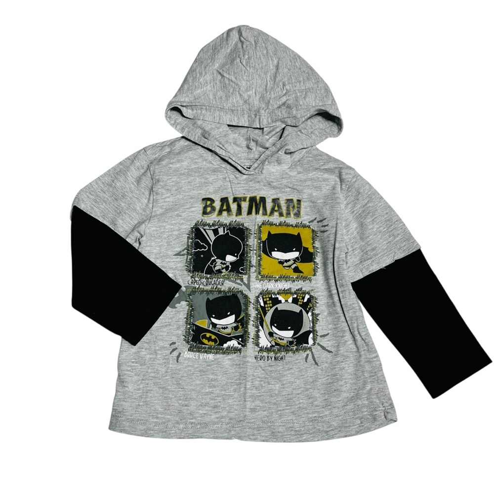 Batman‎ Kids Hoodie - Gray with Black Sleeves